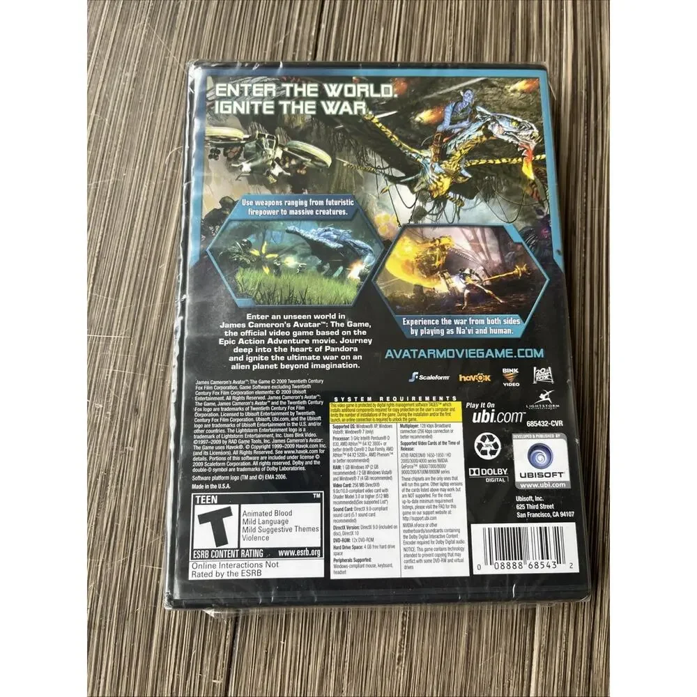 James Cameron's Avatar: The Game (PC DVD, 2009) New And Sealed.
